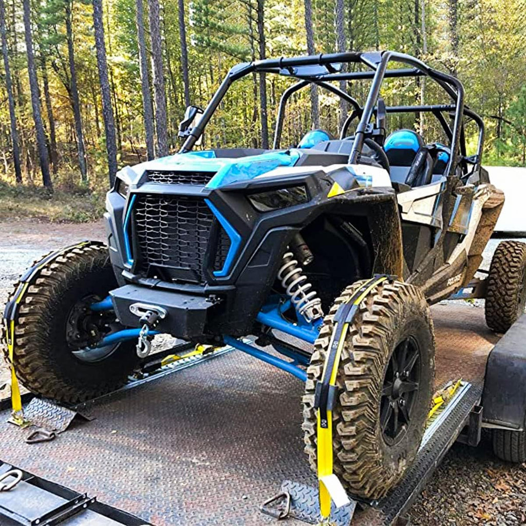 2 Wheel Ratchet Strap with E-Track Fittings and Rubber Blocks I71406