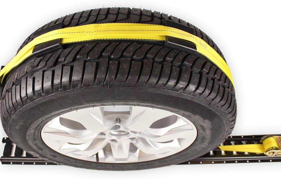 2 Wheel Ratchet Strap with E-Track Fittings and Rubber Blocks I71406