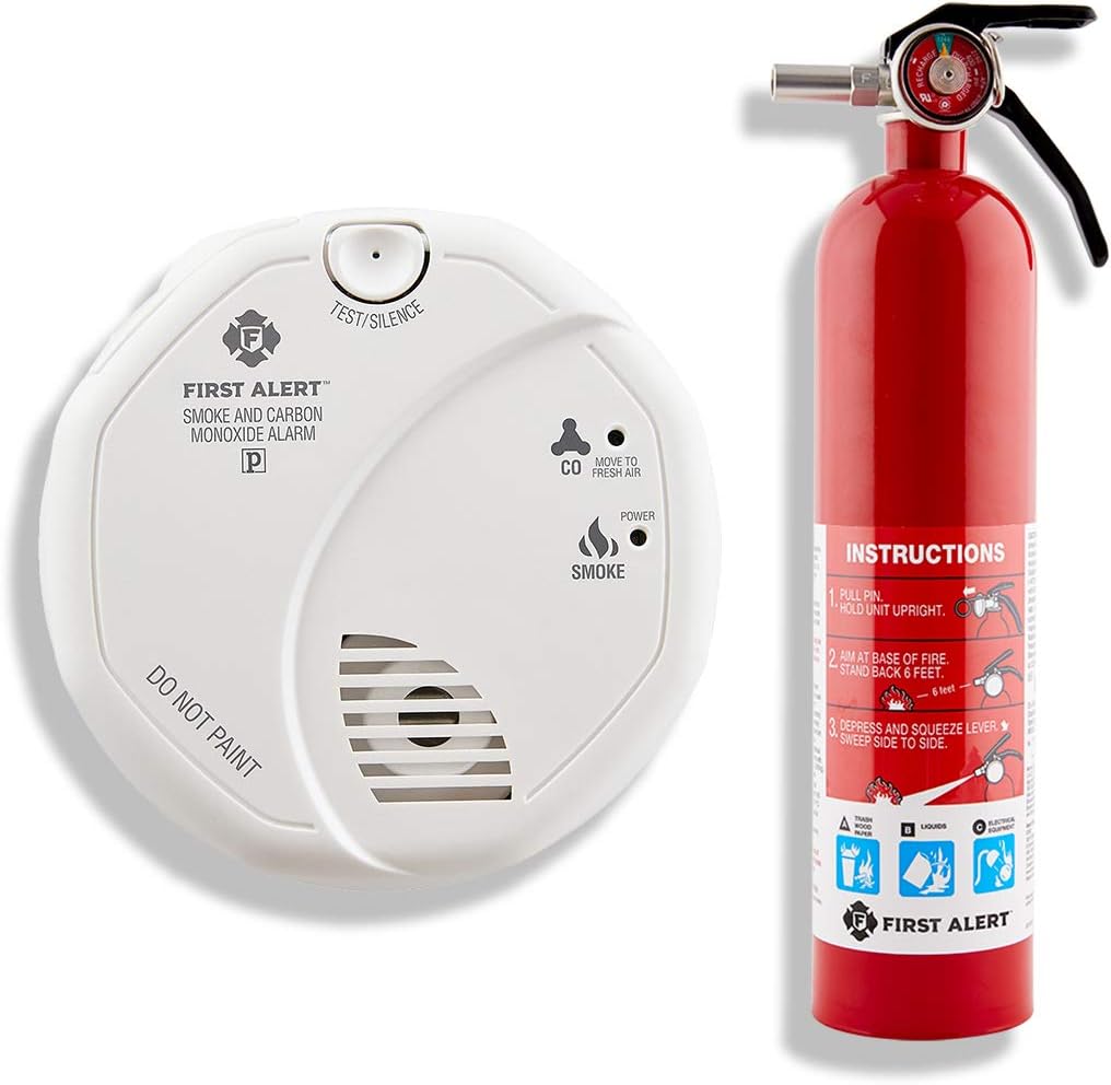 Battery Operated Smoke and Carbon Monoxide Detector 1-Pack with Home Fire Extinguisher K41754