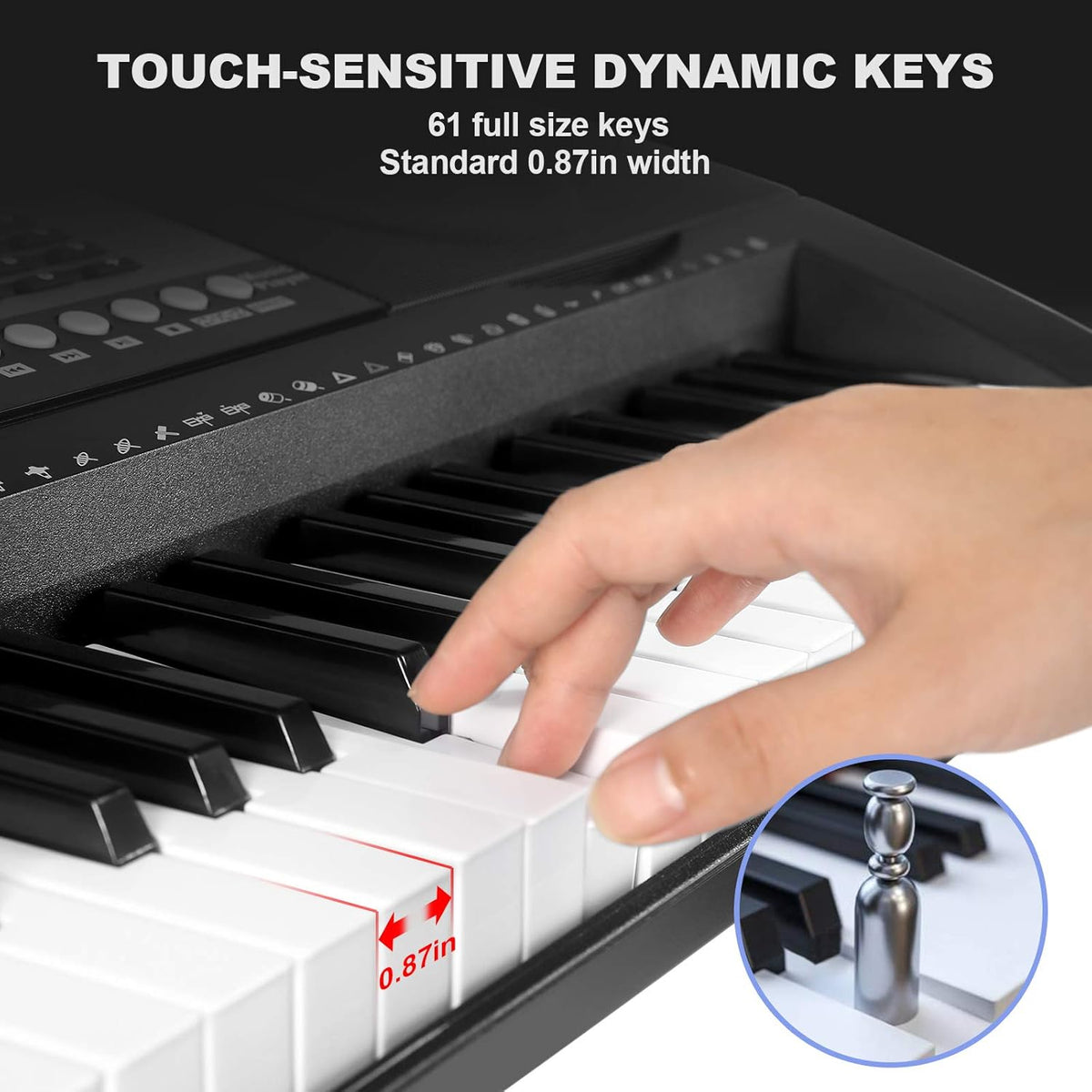 61 Key Portable Electronic Keyboard Piano with Stand and Stool T2177