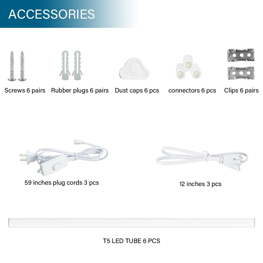 6-Pack Linkable LED Shop Light Fixture A702