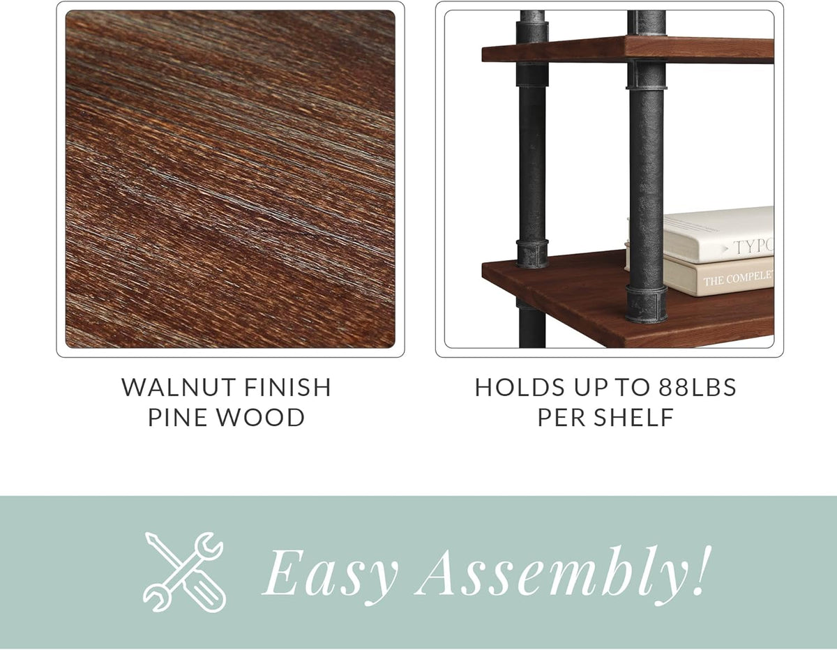 4-Tier Solid Pine Wood Bookshelf B76631
