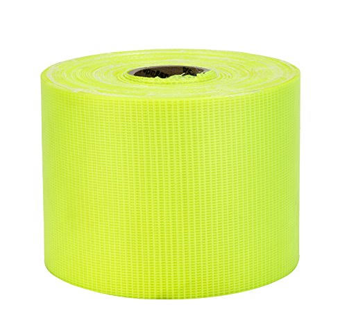 Vinyl Coated Nylon Reinforced Fluorescent Barricade Tape, Glo Lime, Pack of 4 B91922