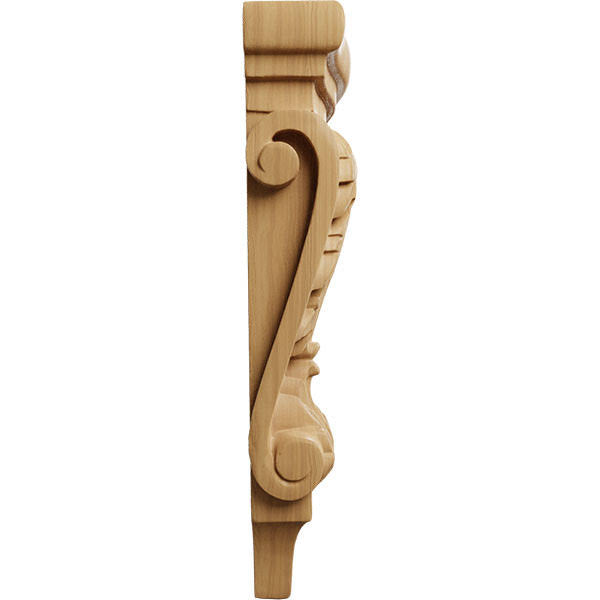 Small Acanthus Pilaster Wood Corbel, Cherry D7371