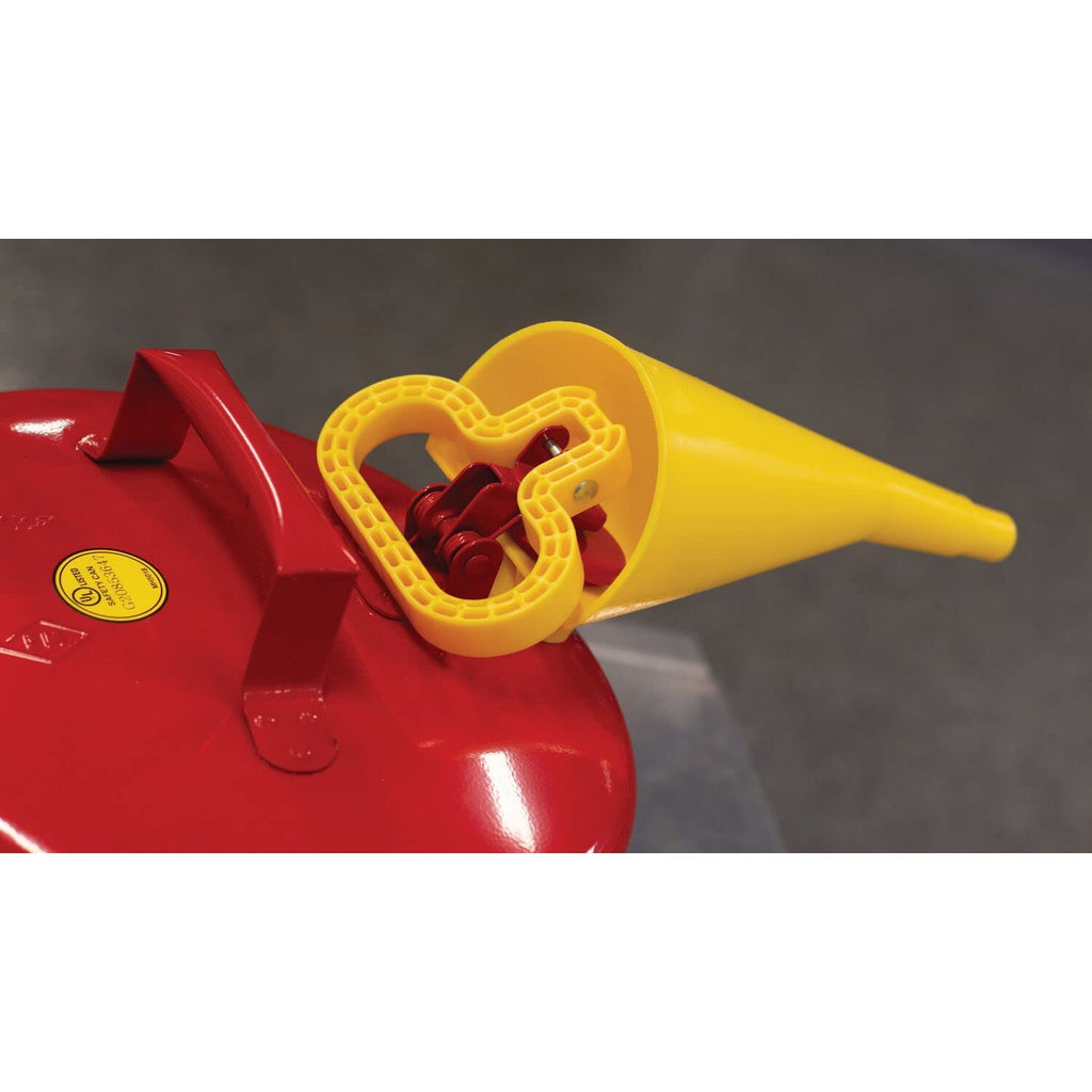 Red Galvanized Steel Type I Gasoline Safety Can with Funnel, 5 gallon Capacity, Pack of 2 L569