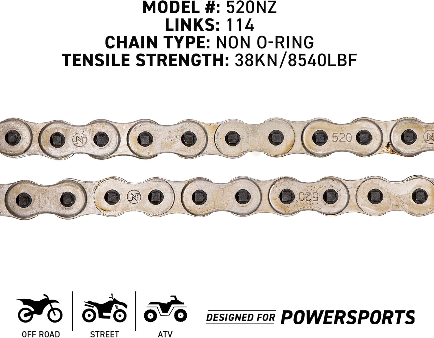Drive Sprocket Chain Combo Front 16 Rear 40 Tooth 520NZ Standard 114 Links Pack of 2 G791599