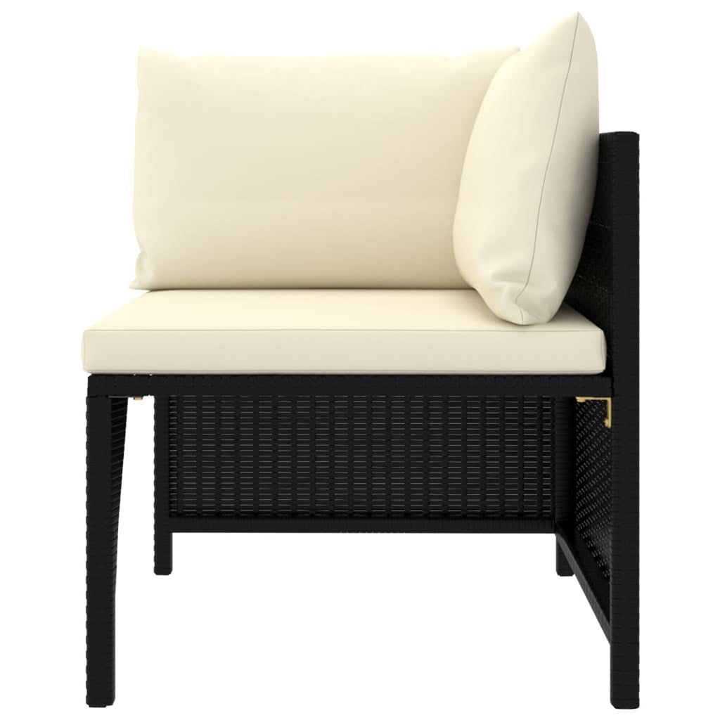 9 Piece Outdoor Sectional Sofa Set with Cream White Cushions I427193