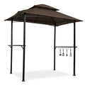 Brown Steel Frame Grill Gazebo with Canopy A297634