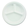 White 3-Comp Paper Plate, 10 1/4 Dia, 500/Carton Q1375