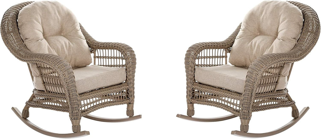 Light Brown 2-PC Outdoor Patio Conversation Chair Set Y5459