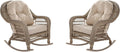 Light Brown 2-PC Outdoor Patio Conversation Chair Set Y5459