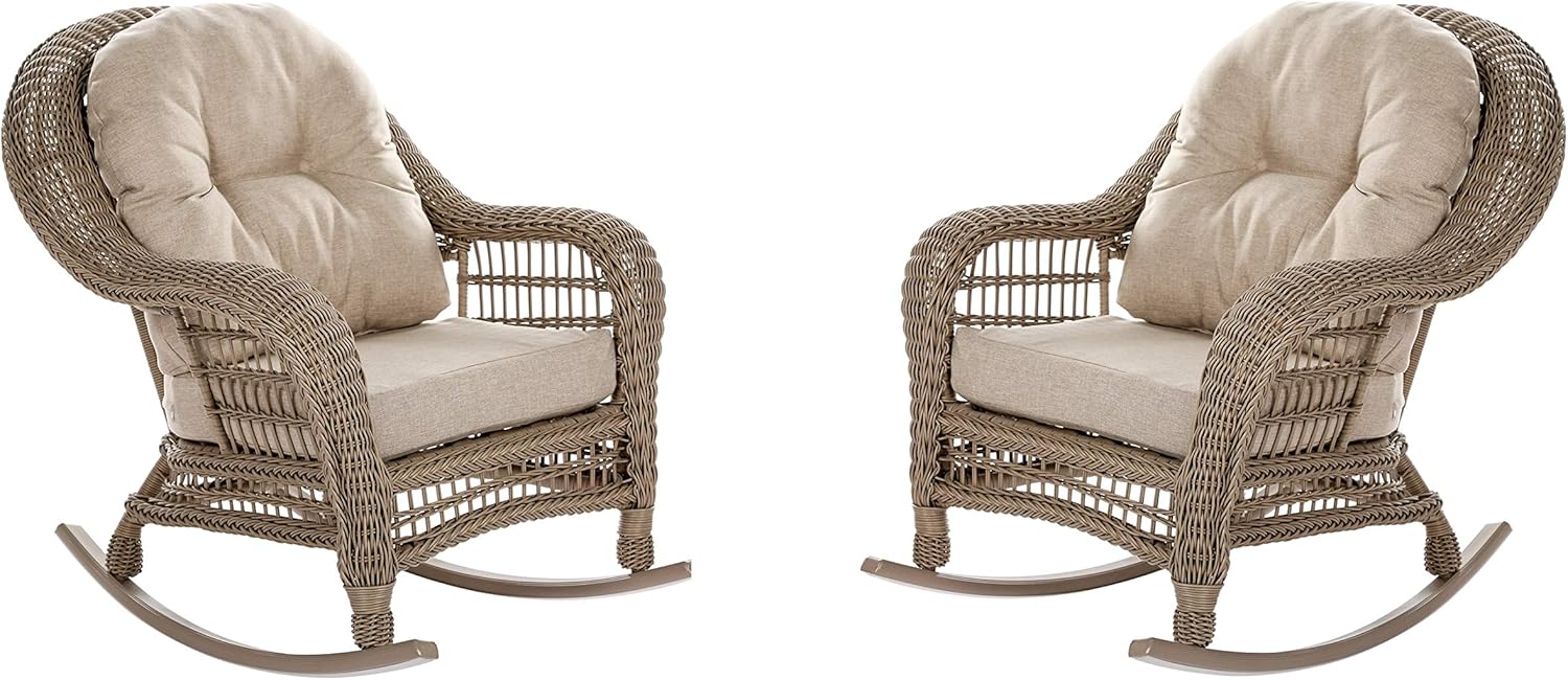 Light Brown 2-PC Outdoor Patio Conversation Chair Set Y5459