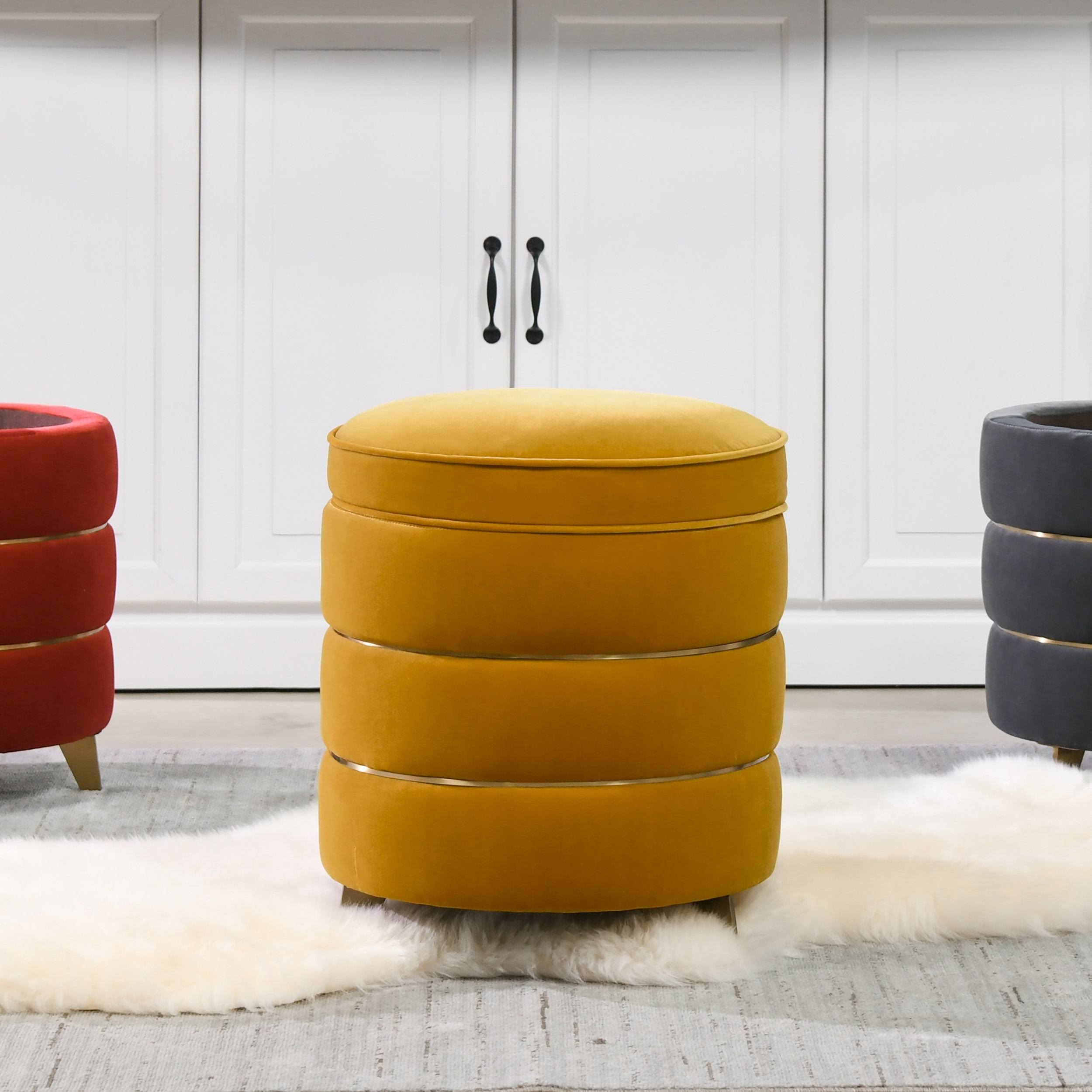 Round Accent Storage Ottoman T573