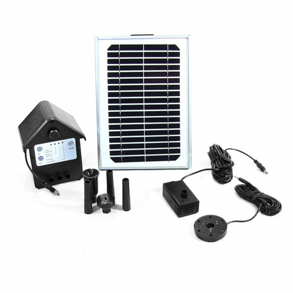 Solar Pump and Solar Panel Kit with Battery Pack and LED Light, 56 inch Lift C913