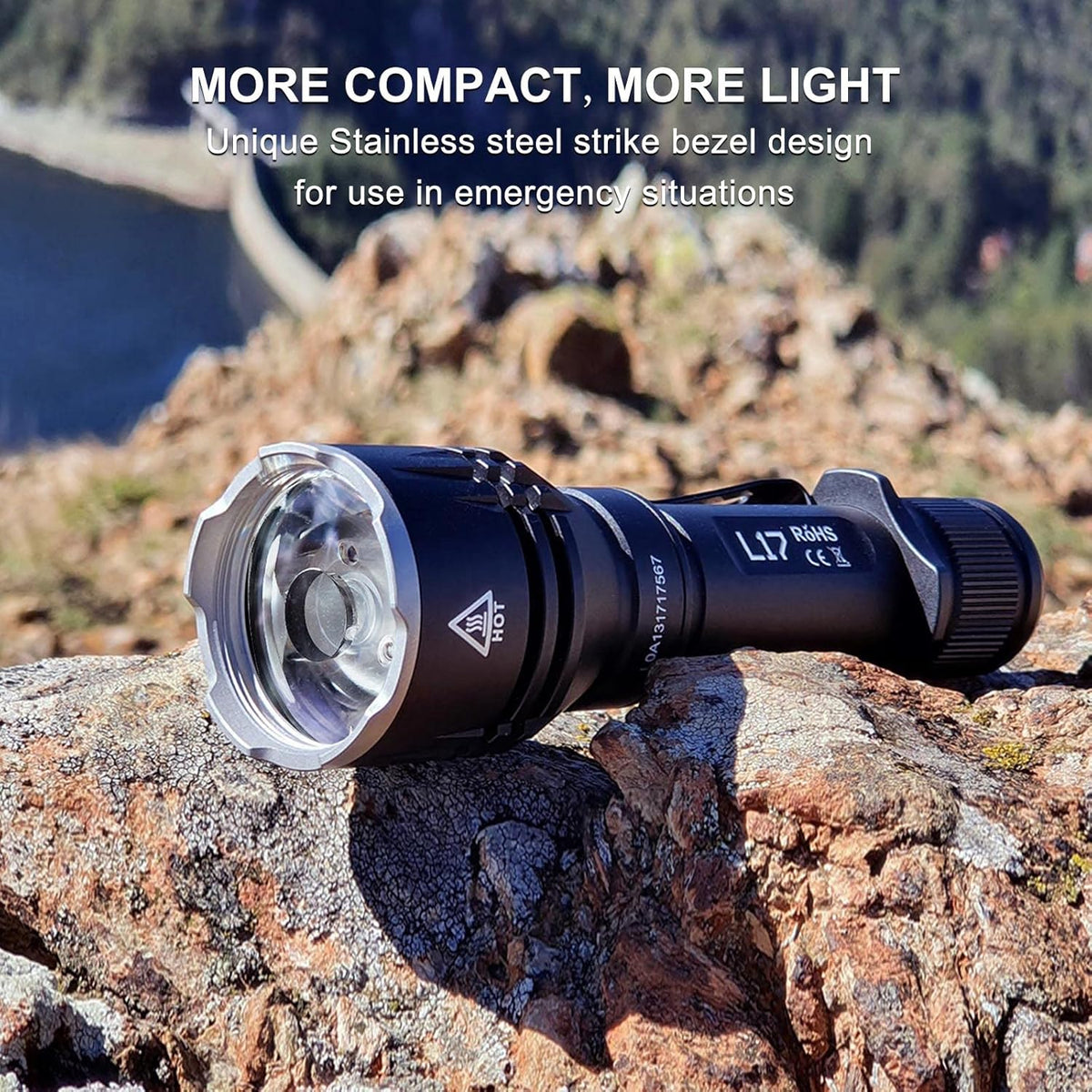 Tactical Flashlight 2632 Feet Long Range Throw 1400 Lumens LED Flashlight with 3100mAh USB Rechargeable Battery J102083