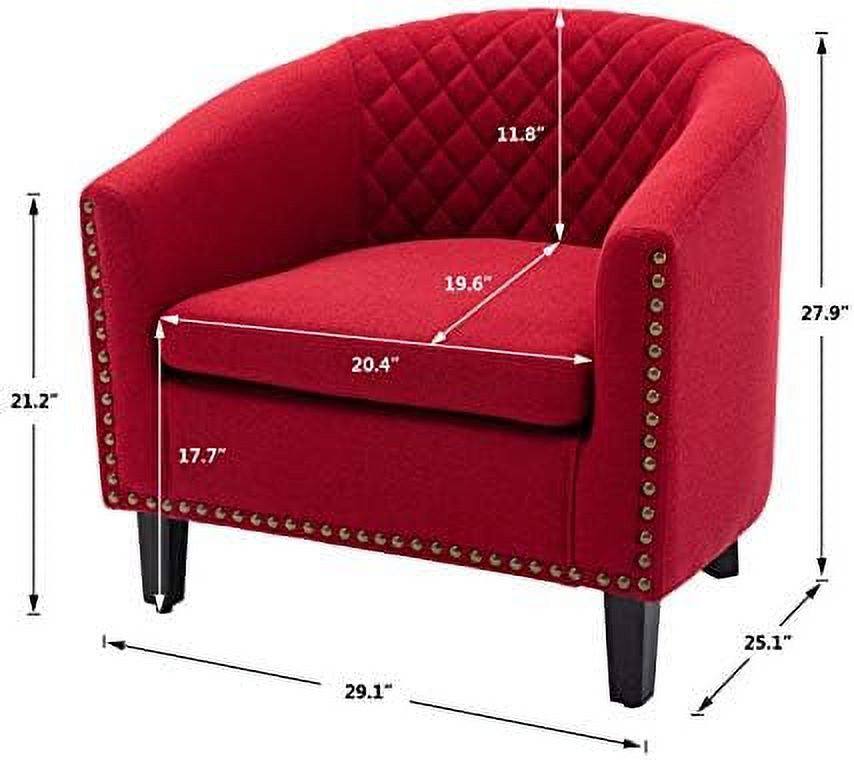 Brown Leather Upholstered Accent Arm Chair with Solid Wood Legs L35866