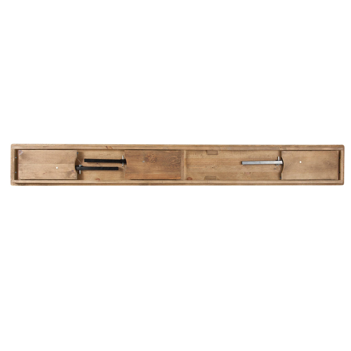 Black Solid Pine Folding Farm Bench with 3 Legs E879269