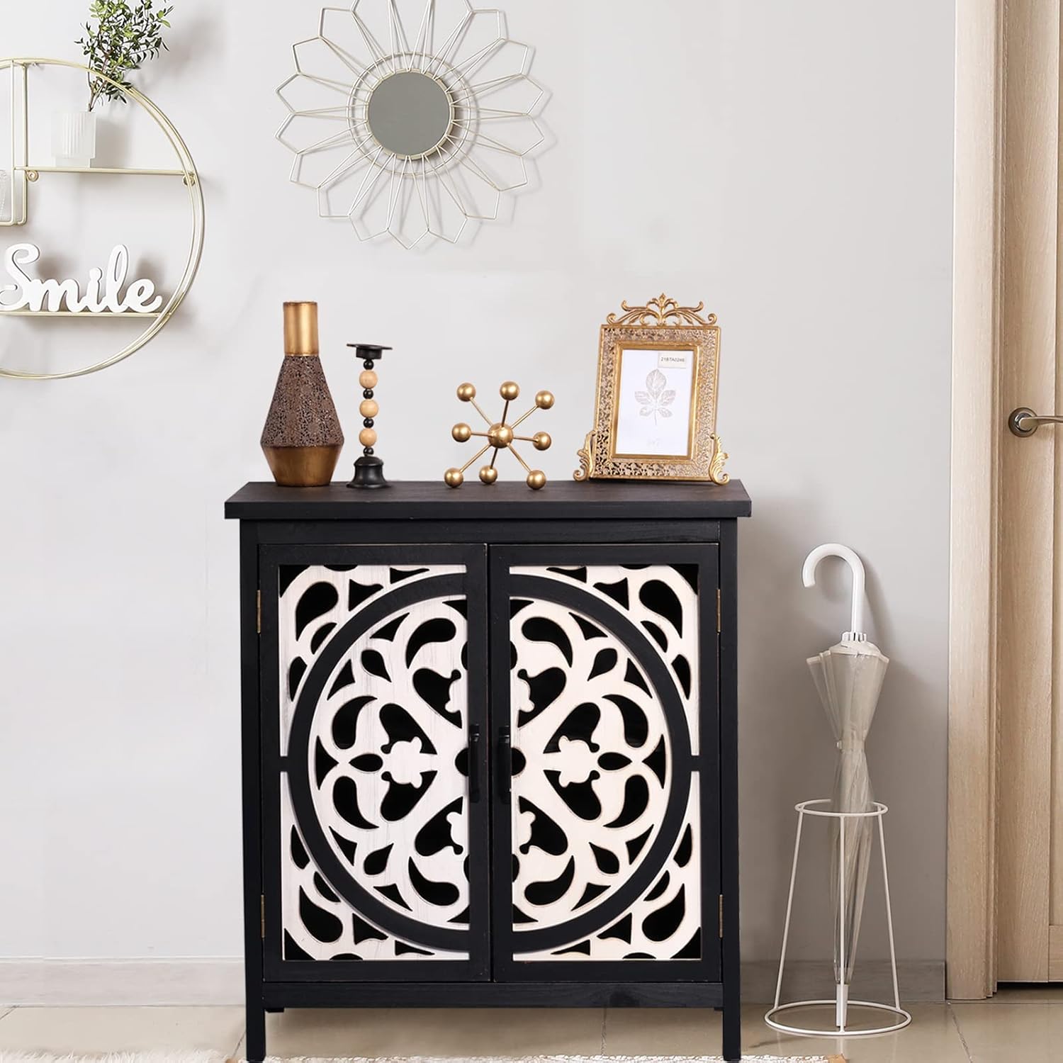 Farmhouse Buffet with Sliding Door Storage Cabinet H30625
