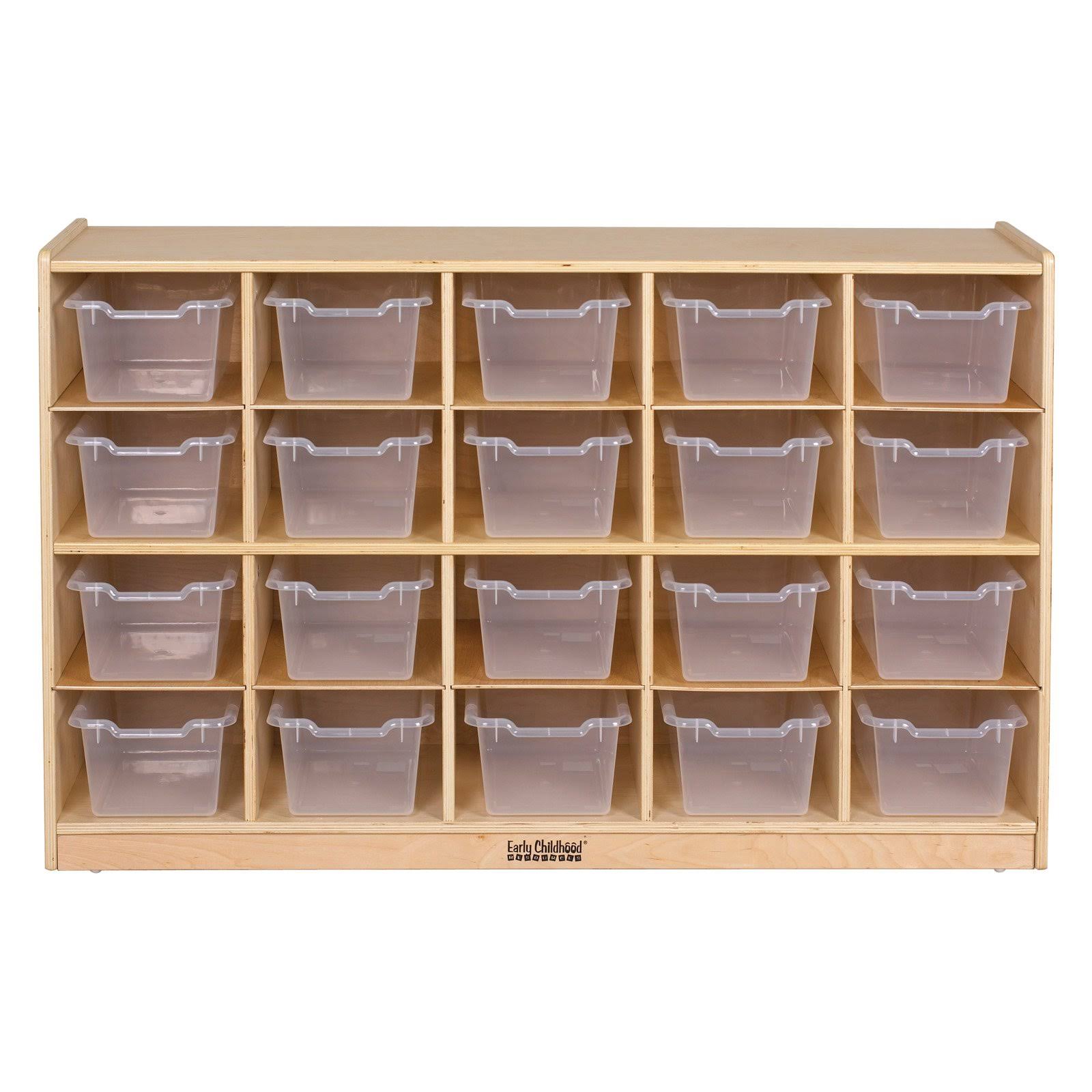 Birch 20 Cubby Tray Cabinet with Clear Bins Z925511