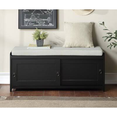 Black Cabinet Storage Bench Q4543