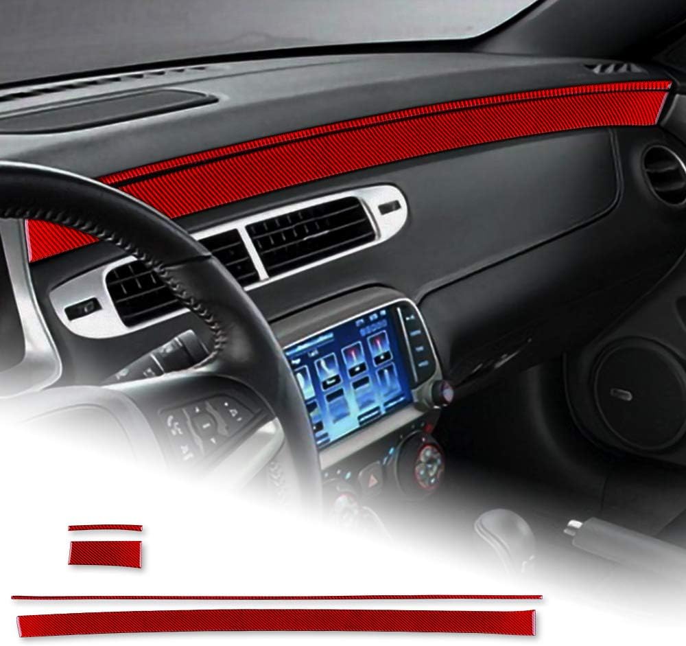 Carbon Fiber Car Center Console Dash Panel Sticker Interior Trim Decal Accessories (Black) Pack of 2 K972478