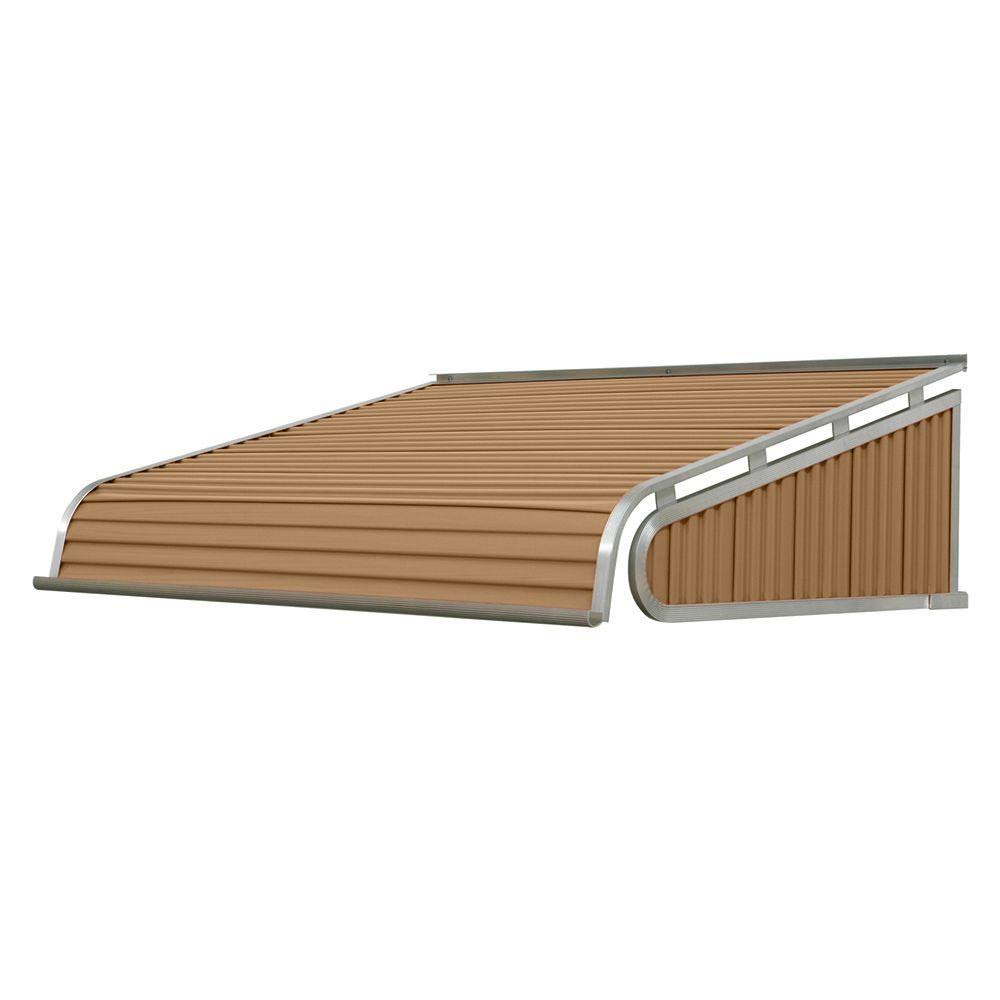 66-in Wide x 54-in Projection Solid Fixed Door Awning in Brown D3732