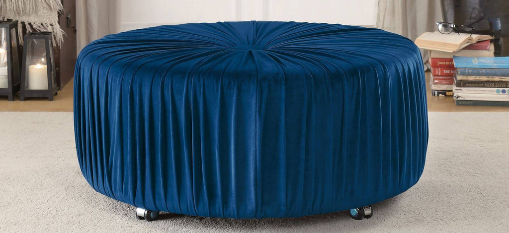 Navy Round Ottoman Z15206