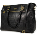 Black Vegan Leather Travel Tote Duffle Bag N669195