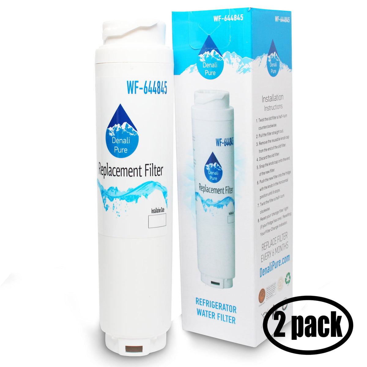 2-Pack Refrigerator Water Filter Cartridge V43184