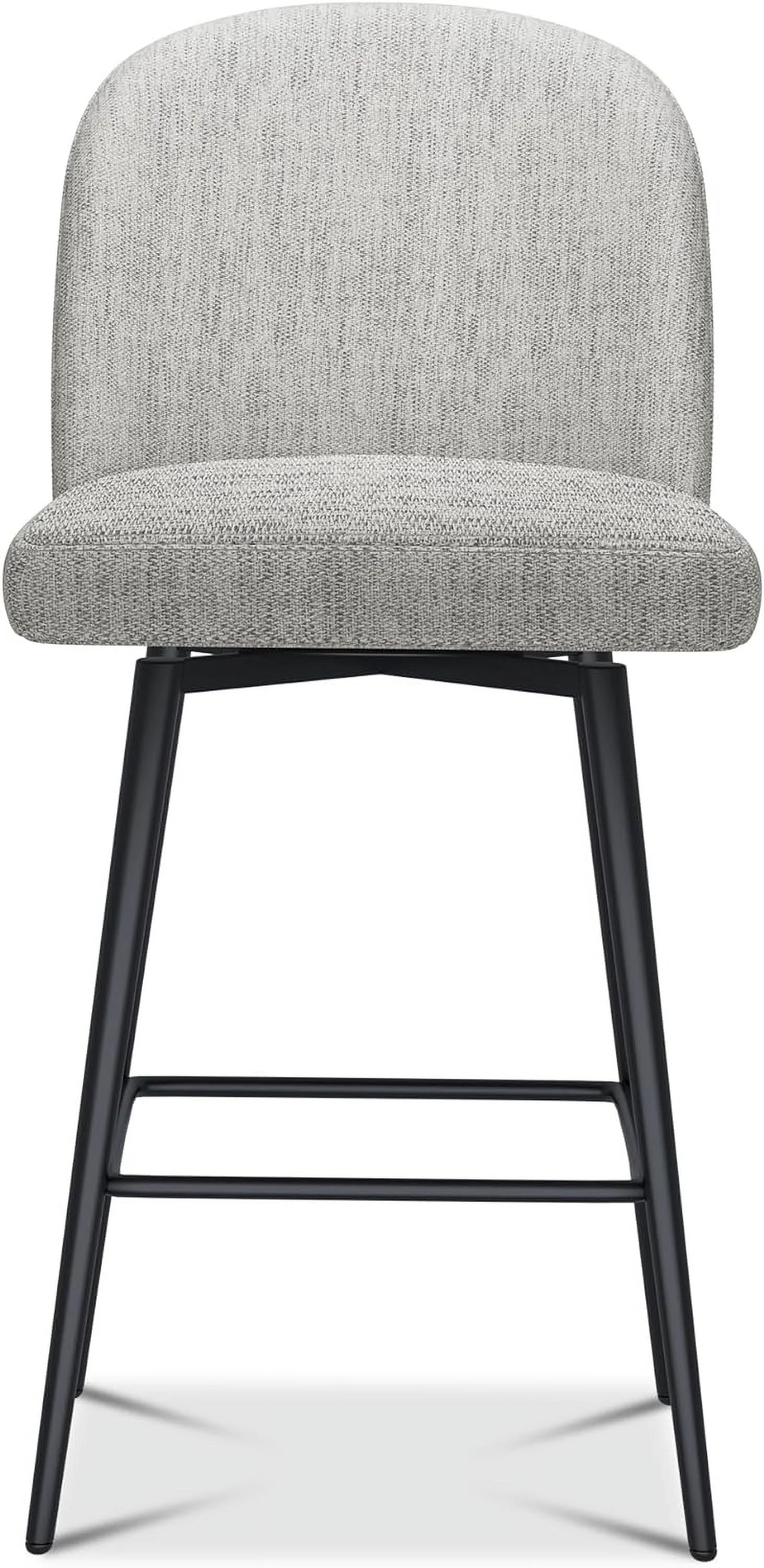26 Inch Upholstered Bar Stools Set of 2 with Metal Legs C446
