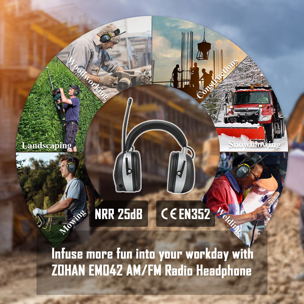 AM/FM Radio Headphone with Digital Display, Noise Reduction Earmuffs L834