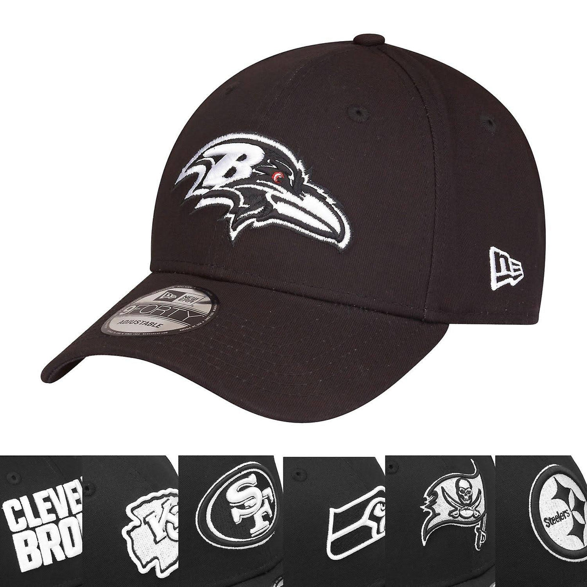 Black White Adjustable NFL Cap One Size C6672