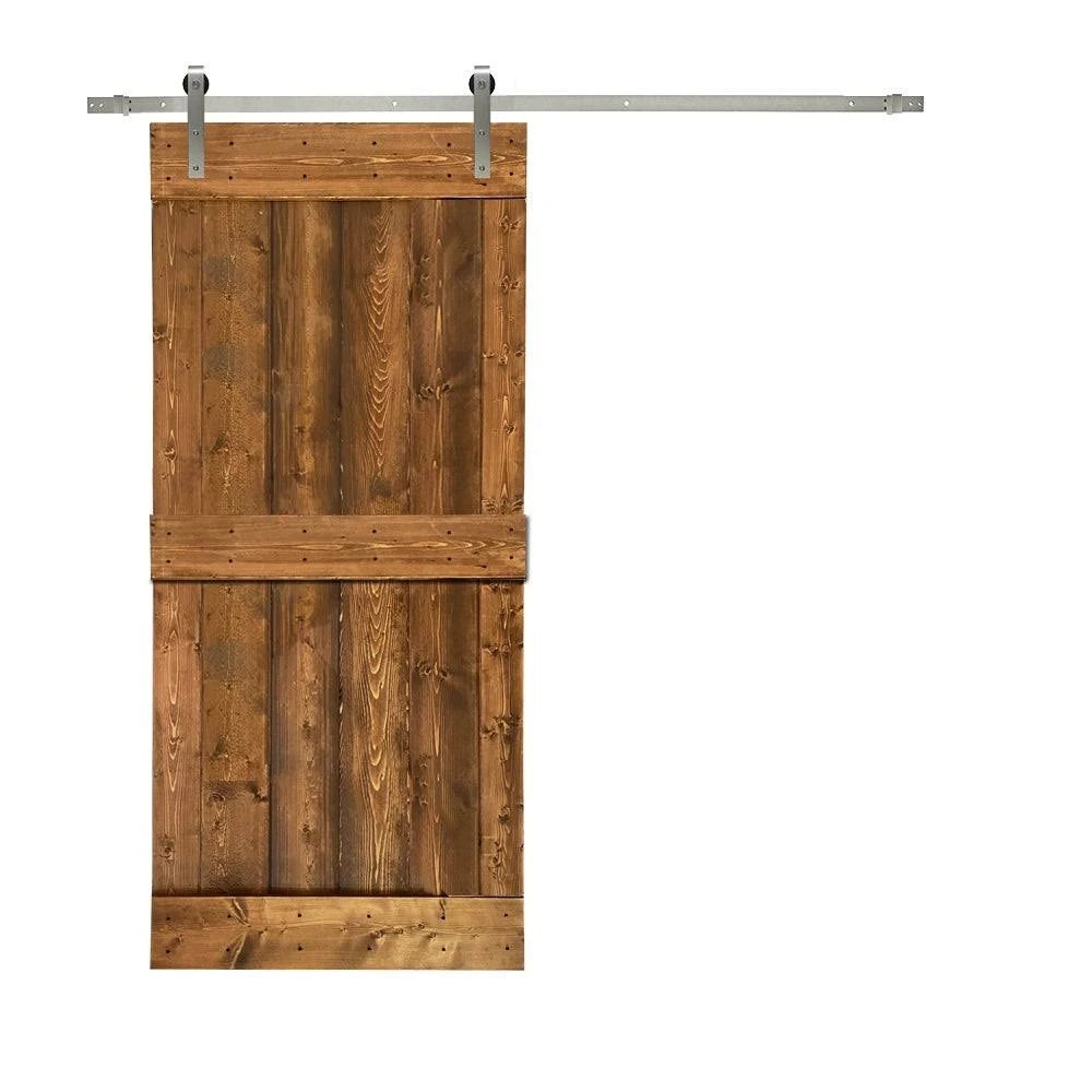 Stained Wooden Sliding Barn Door with Hardware Kit (Ocean Blue - 24 x 84) C541290
