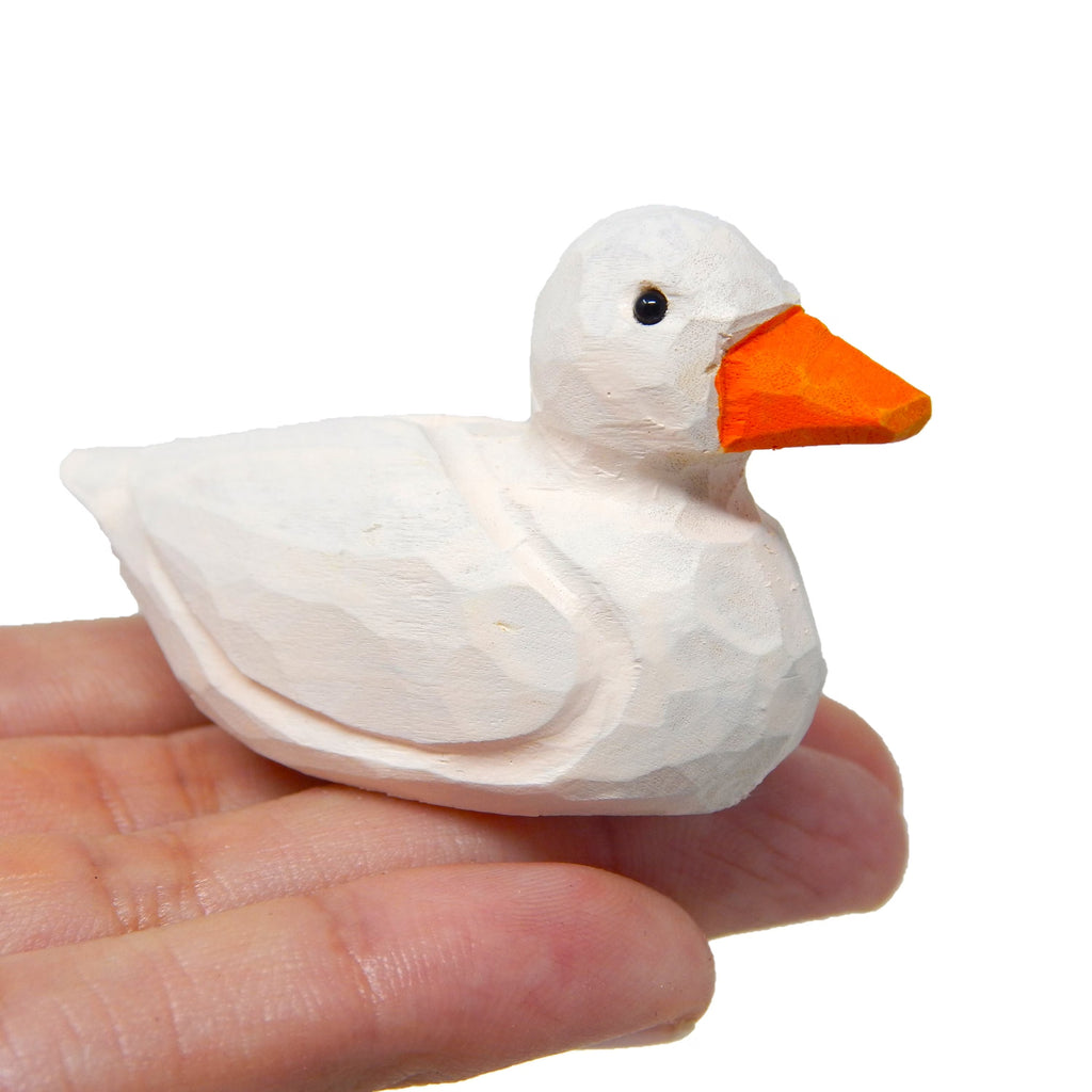Handmade Wood Duck Figurine Statue B5390