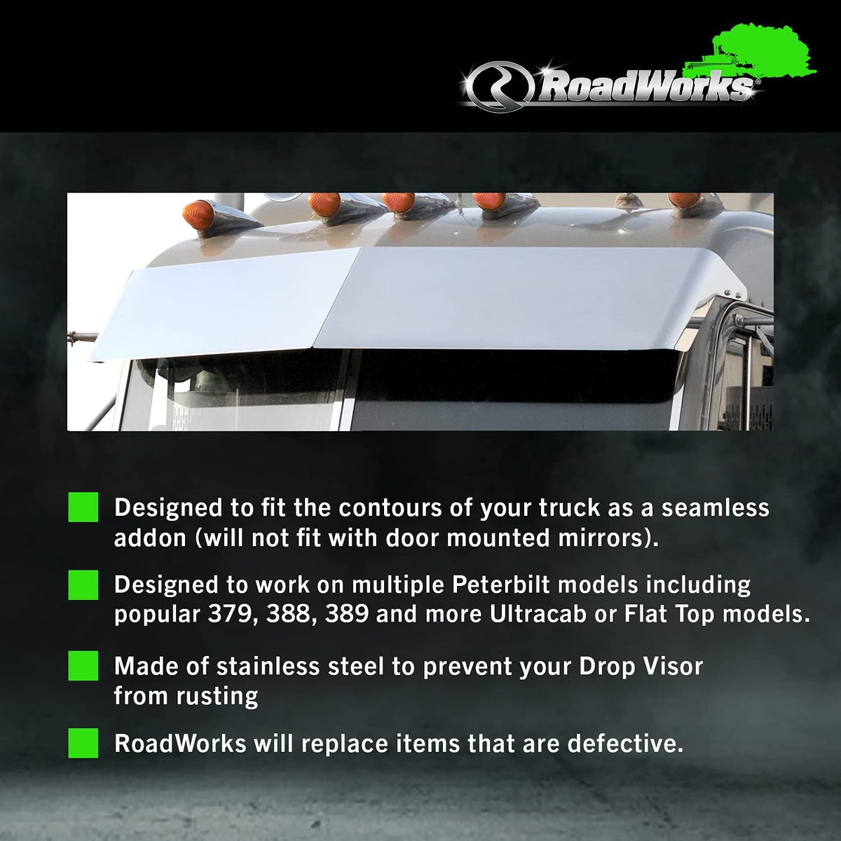 White Stainless Steel Blind Mount Drop Visor S8040