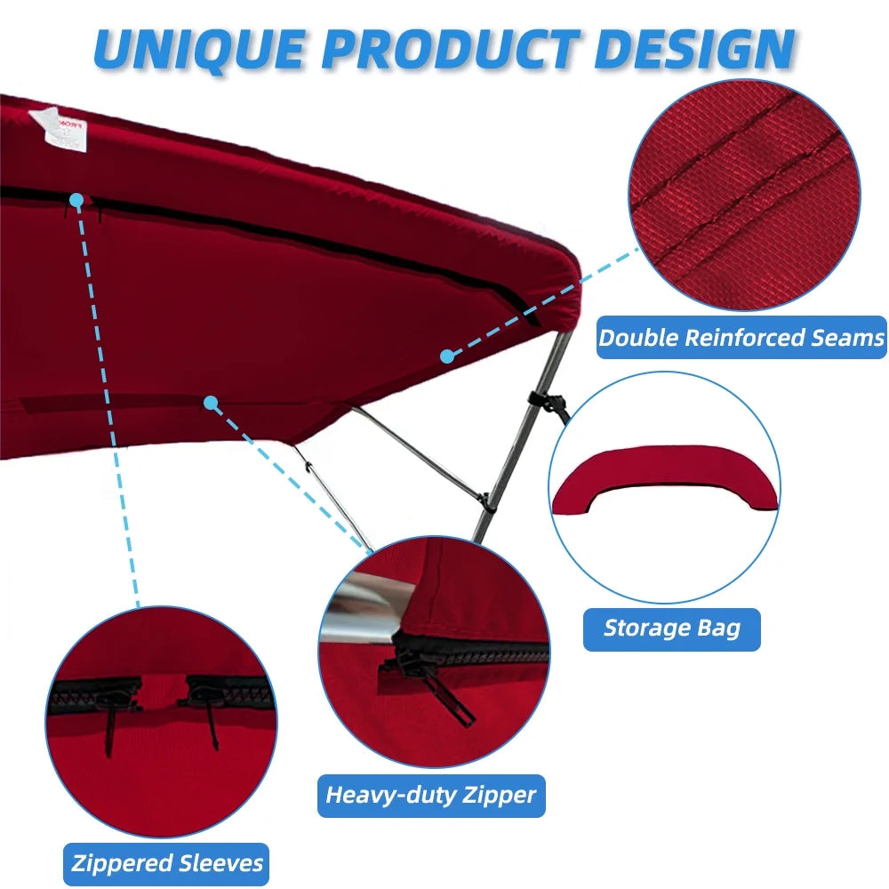 Burgundy Marine Grade Waterproof Bimini Top Replacement Cover G476905