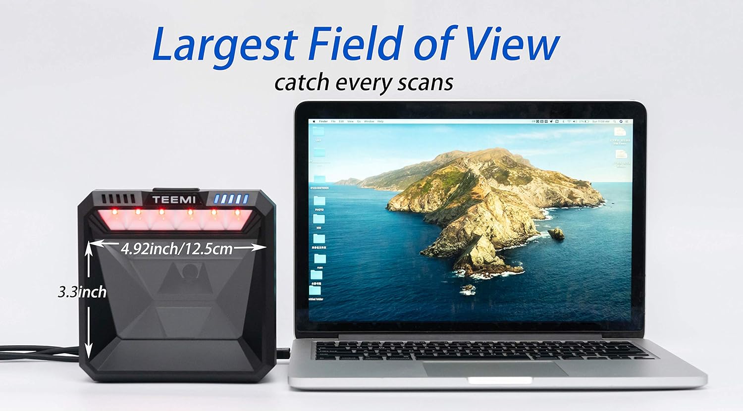 USB Wired Barcode Scanner with Large Scanning Window B900625