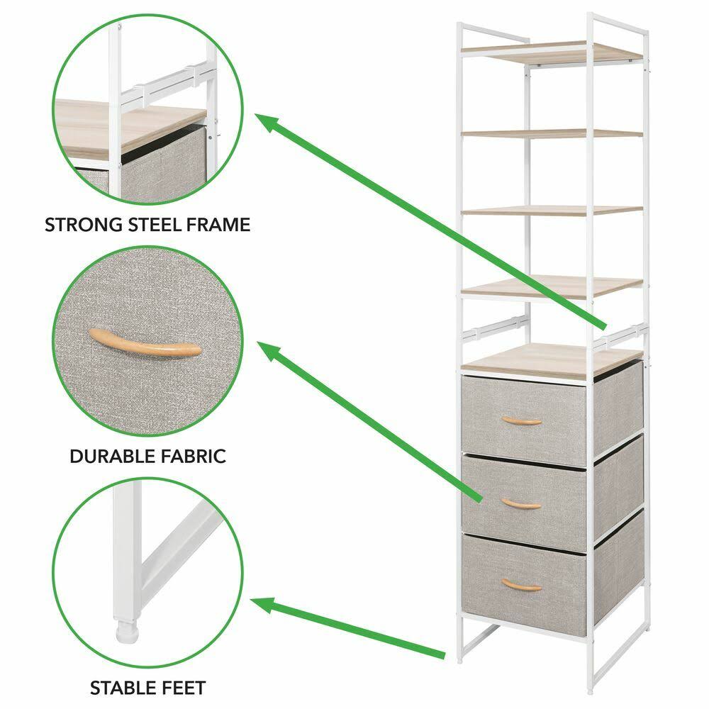 Modular Closet Organizer System, Vertical Storage Unit - Steel Frame K6033