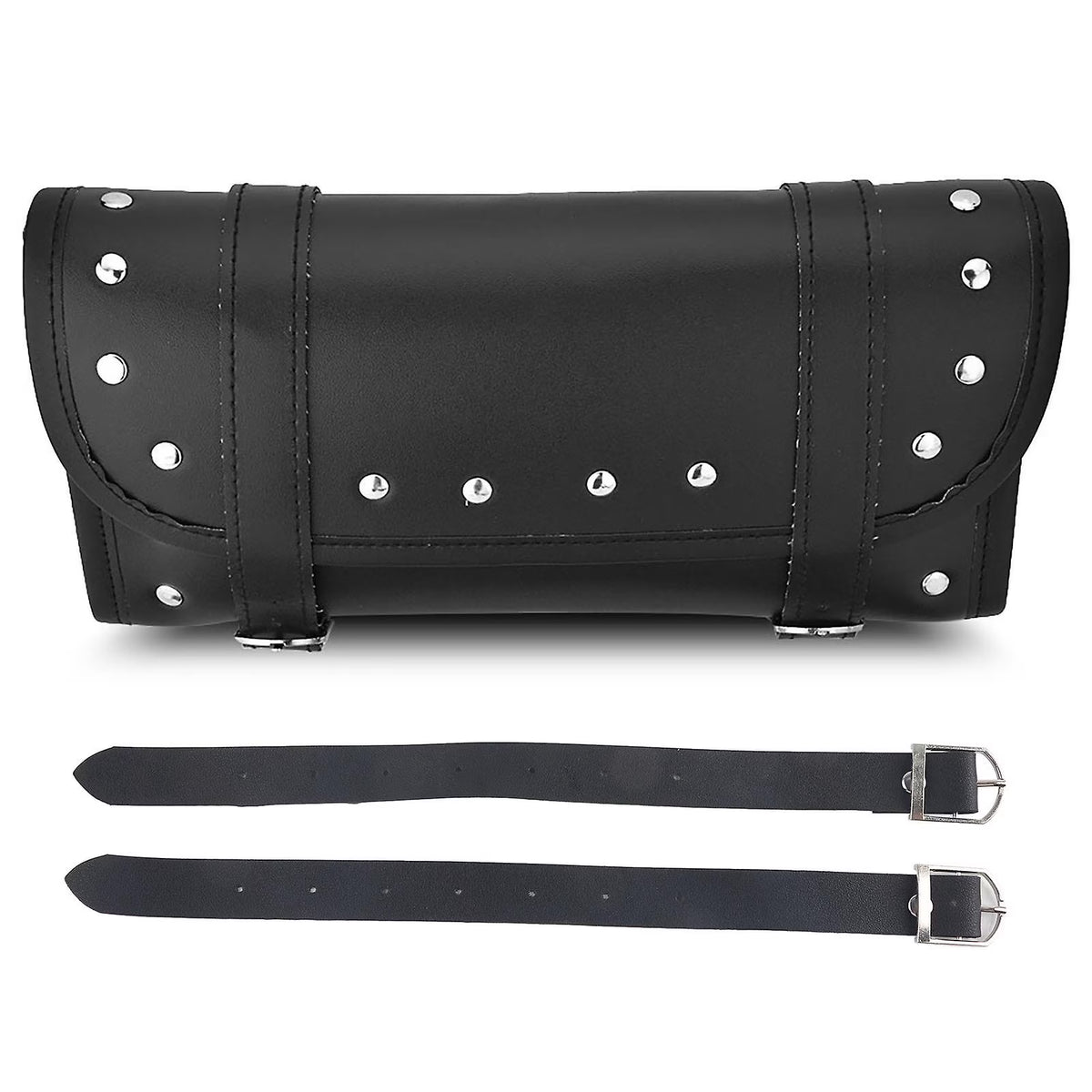 Black Pu Leather Motorcycle Tool Bag Saddlebag M560