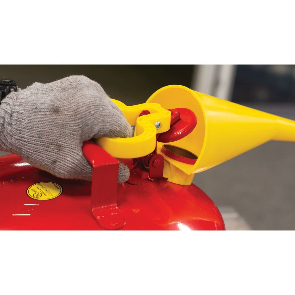 Red Galvanized Steel Type I Gasoline Safety Can with Funnel, 5 gallon Capacity, Pack of 2 L569