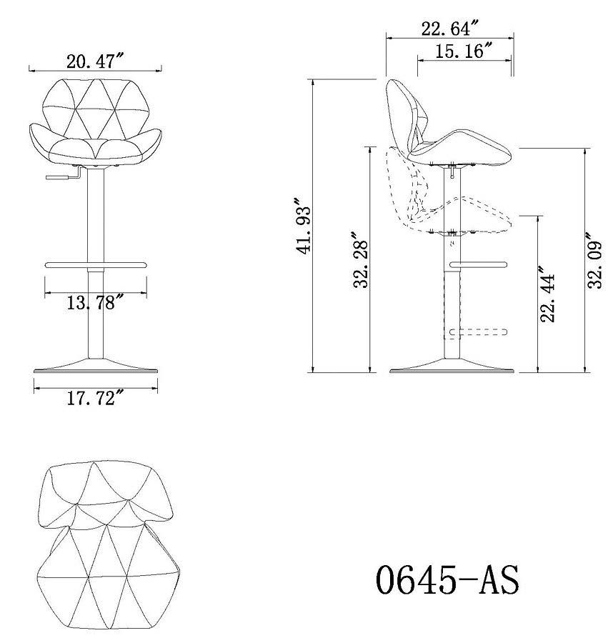 Black Swivel Height Stool N5480